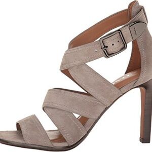 Coach IIona Fog Lux Suede Strap Heeled Sandals